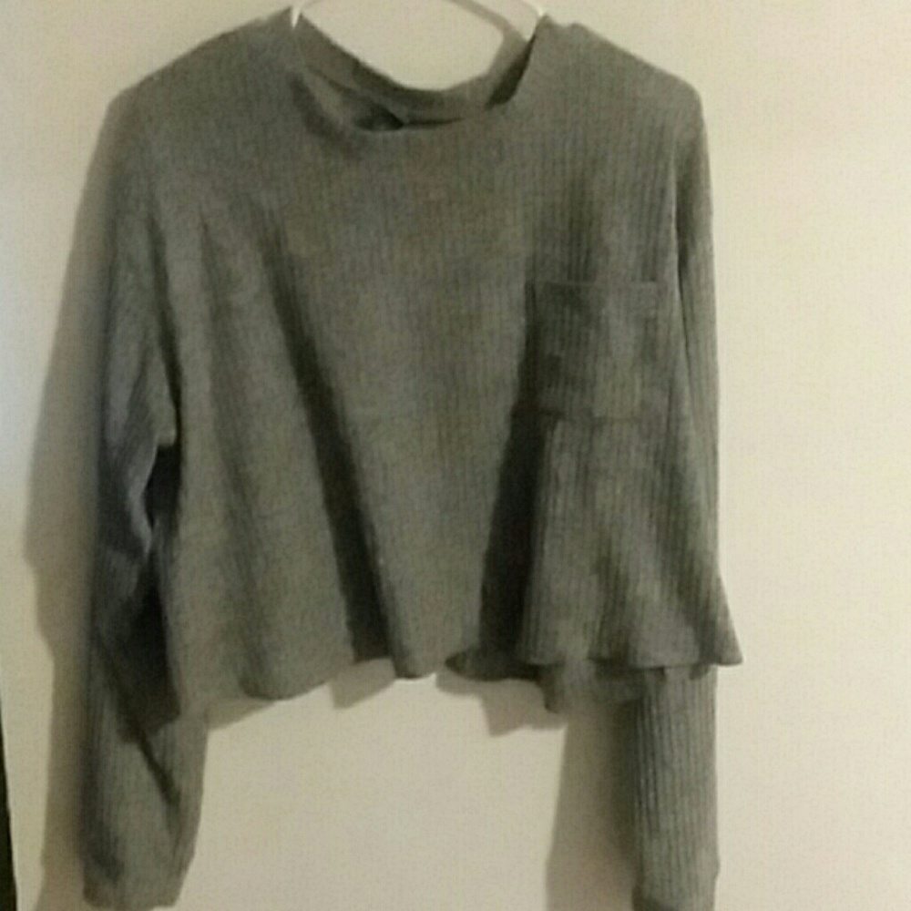 Gray soft Crop Top